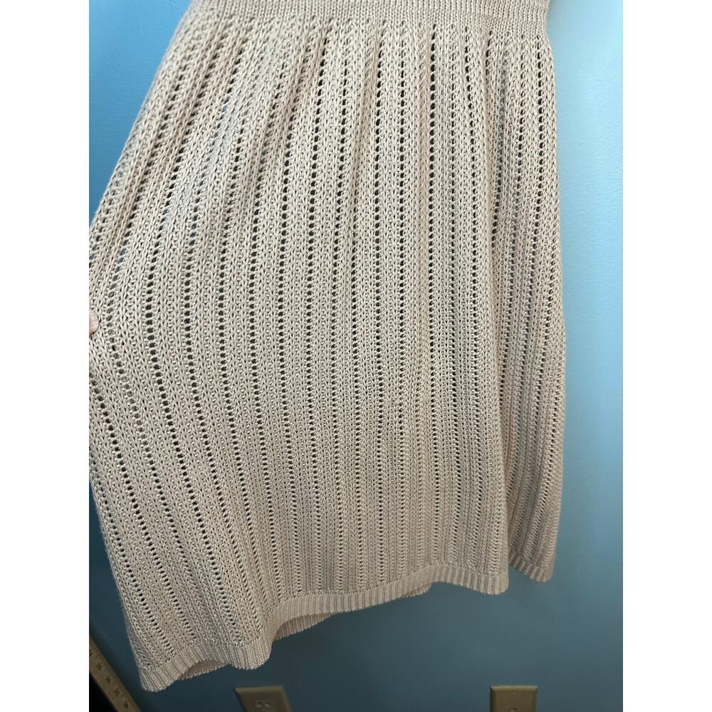 Cupshe crochet mini cover-up dress featuring a v-neckline and ribbed waist xs/s - Picture 3 of 5